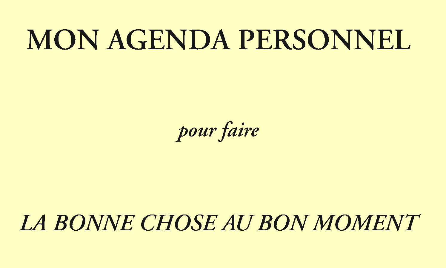la couverture de l'agenda planétaire personnel