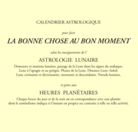 calendrier astrologique, la bonne chose au bon moment, année 2024